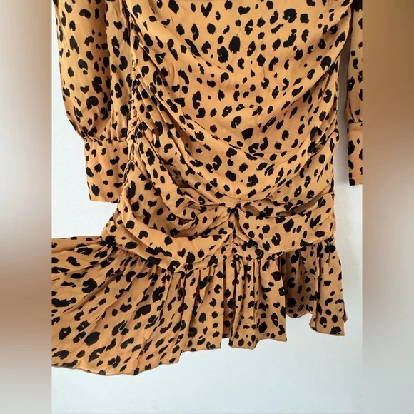 Nicholas Animal Print LS Mini Dress with Buttons 0 - Picture 3 of 7